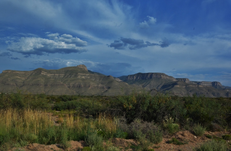 mountain range at dusk